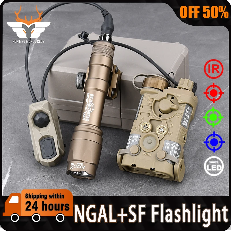 

WADSN Airsoft NGAL Red Dot Green Blue IR Strobe Indicator Tactical Surefir M300A M600C LED Hunting Flashlight With AXON Switch