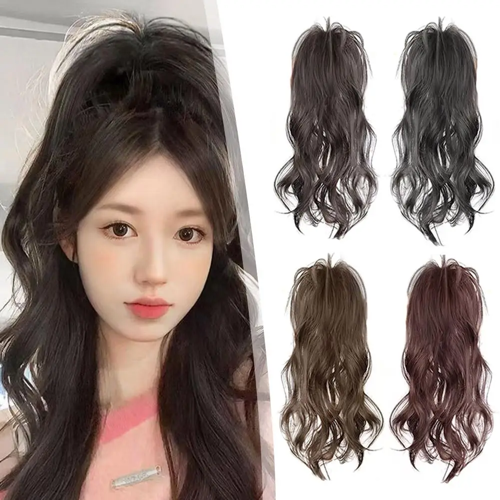 Women\'s Ponytail Wig 35cm Long Wave Claw Clip Hair Extension With Heat-resistant Fiber Ponytail Wig Patch