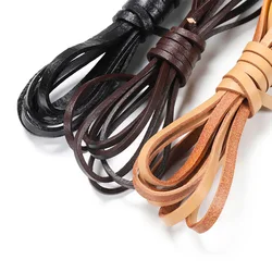 2 Meters 2-10mm High Quality Retro Flat Genuine Cow Leather Cord Rope Strap Bracelet Necklace for DIY Jewelry Making Accessories