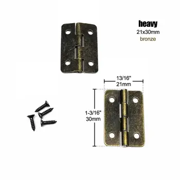 12個迷你小型加厚扁平首飾盒禮品木製音樂盒酒盒娃娃屋櫃門鉸鏈帶螺絲 8 最佳銷售 重型鉸鏈 - №3