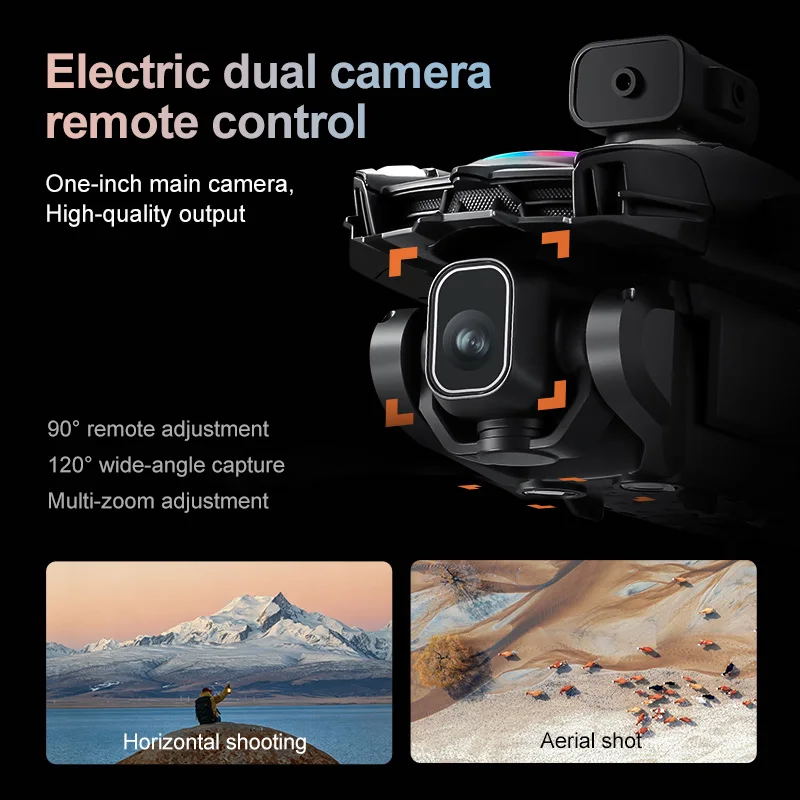 Brushless Drone 8K SEC Dual Camera Large Screen Control One Click Airdrop Quadcopter Optical Flow Obstacle Avoidance RC Drones
