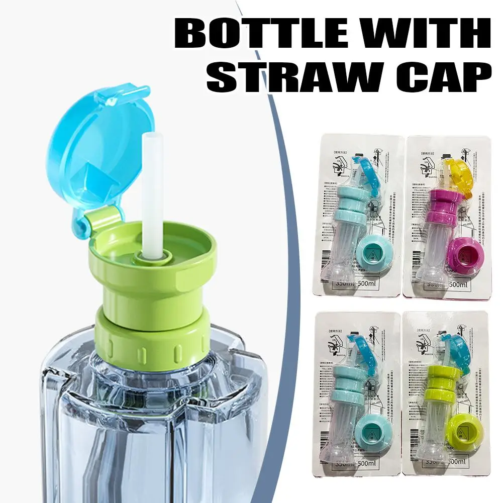 New Upgraded Mineral Water Bottle Cap With Straw Adapter Anti-Choke Leak-Proof For Baby Kids Portable Storage Bottle Accessories