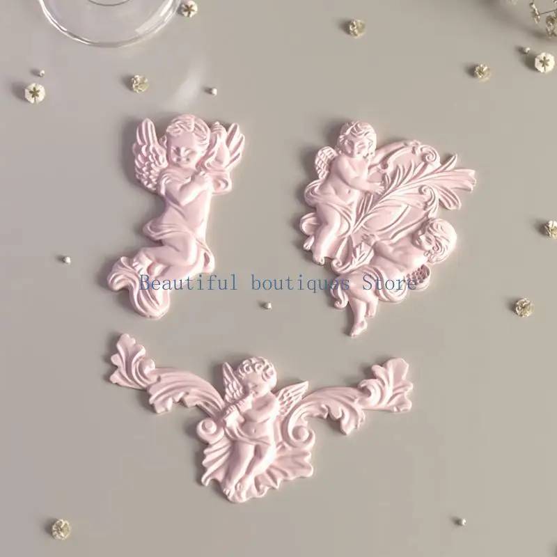 U4LF Silicone Angel Pattern Candle Mold Set Silicone Texture for Artistic Creations and Festival Atmosphere Enhancement
