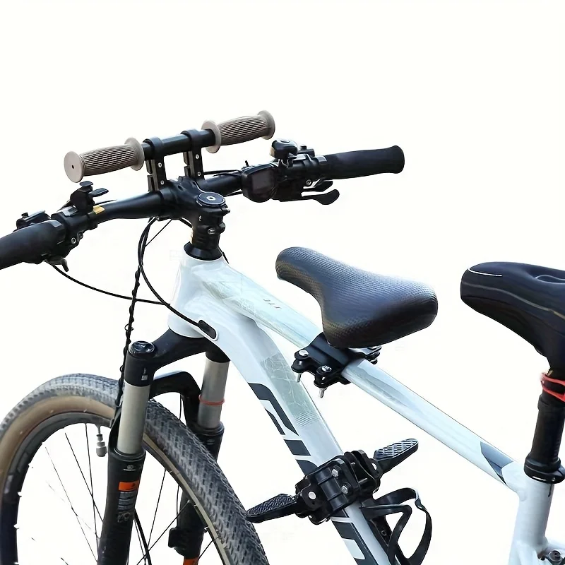 

Kids Bike Seat with Handlebar Attachment Detachable Front Mounted Child Bicycle Seats with Foot Pedals for Adult Mountain Bikes