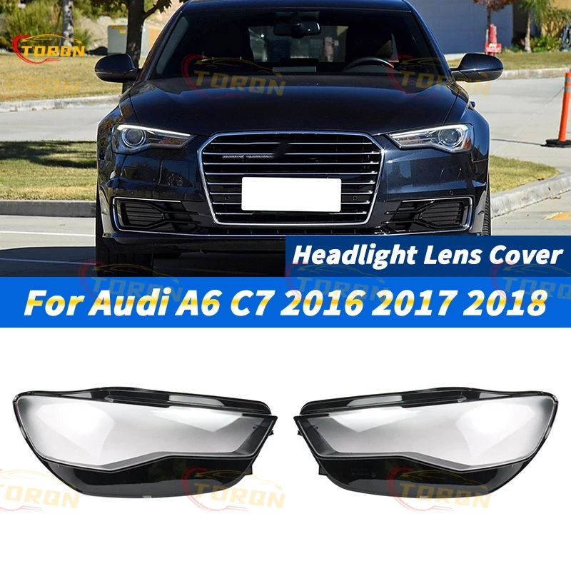 

For Audi A6 C7 2016 2017 2018 Car Headlight Cover cap Headlamp Shade Head Lamp headlight lamp cover automobil parts accessori
