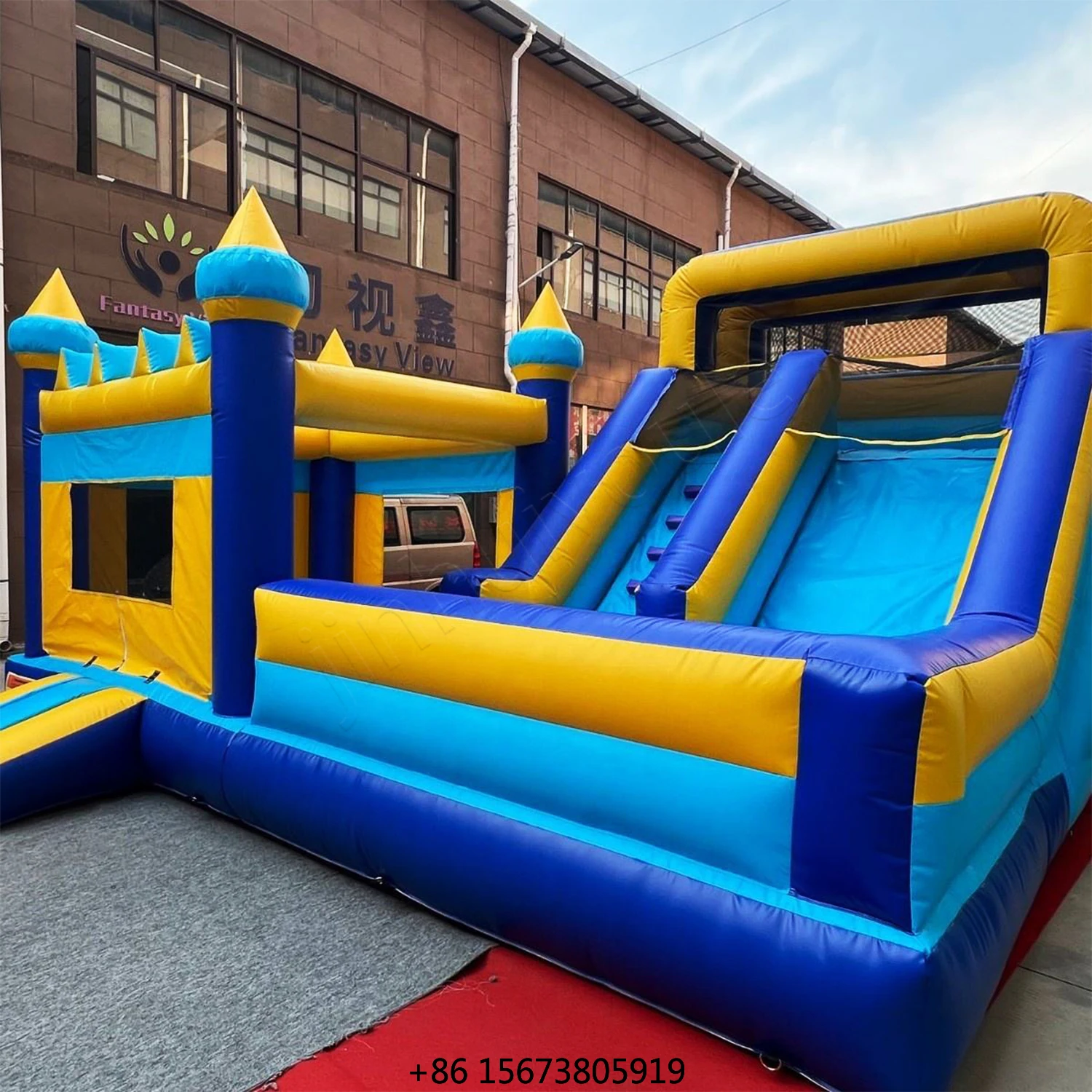 Outdoor Inflatable Castle Bouncy House Customized Colors Jumping Castle Children's Trampoline Slide PVC Material Easy Setup