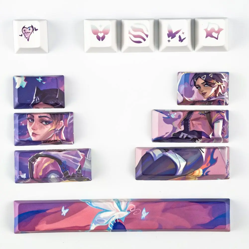 MAIMOOO Valorant Clove Keycaps 12Keys Cherry Profile PBT Thermal Sublimation Custom Anime Game Keycap for Mechanical Keyboard