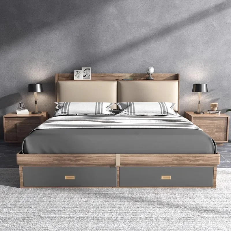Minimalist Upholstered Bed Headboard Fancy French Luxury Bed Luxury King Muebles Para El Hogar Bedroom Furniture Accessories