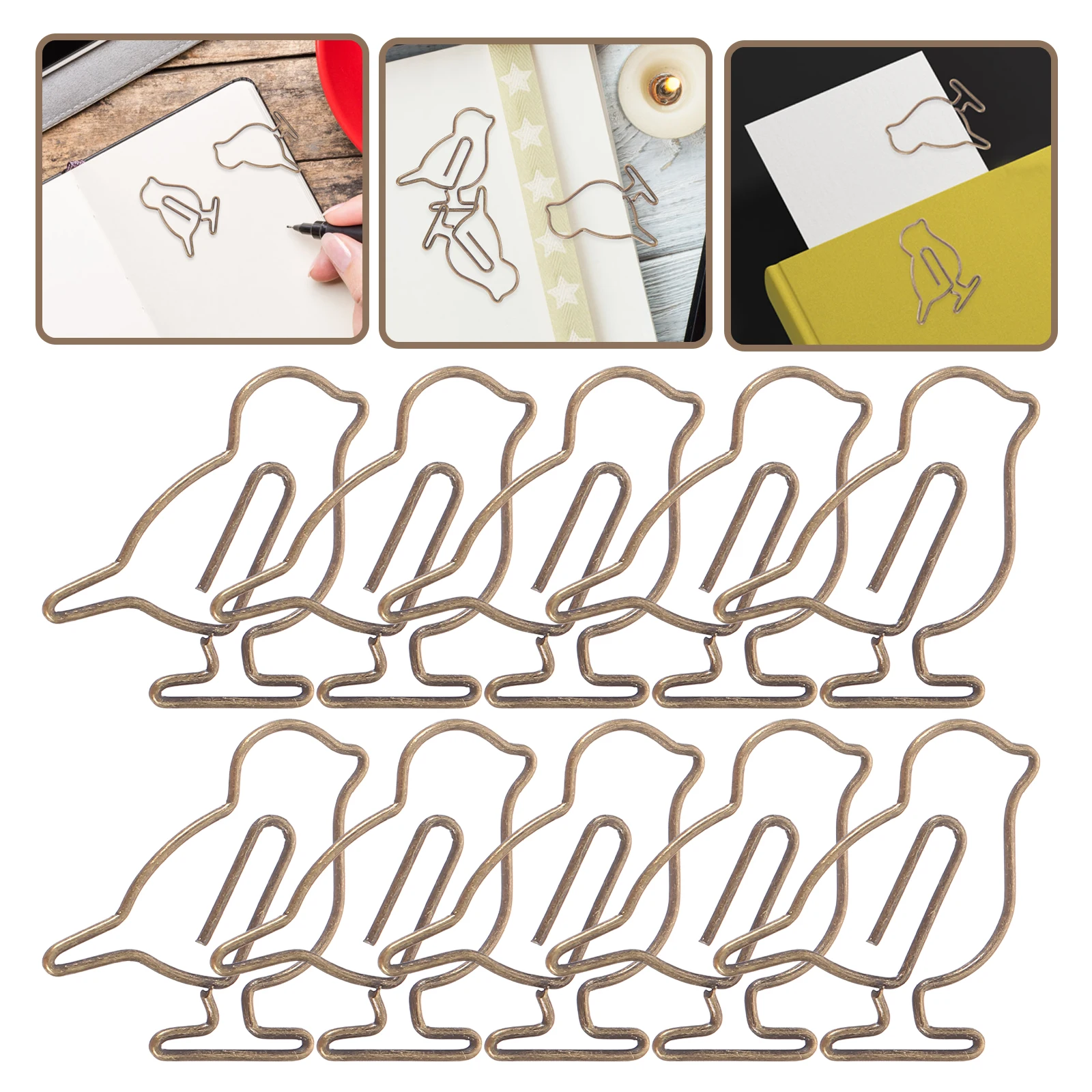 20pcs Paper Clips Cute Mini Office Supplies Bookmarks Document File Clips Metal Creative Pins For Notes Photos