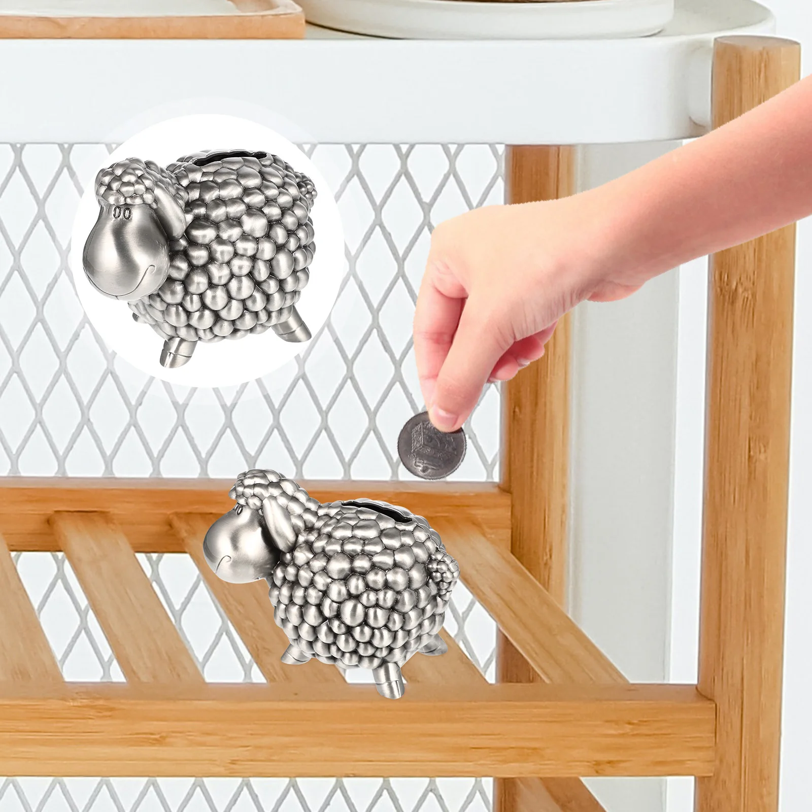 

Cartoon Sheep Coin Alloy Piggy Bank For Kids Adults Money Savings Storage Decorative Home Kids Birthday Gift Sheep Shaped Money