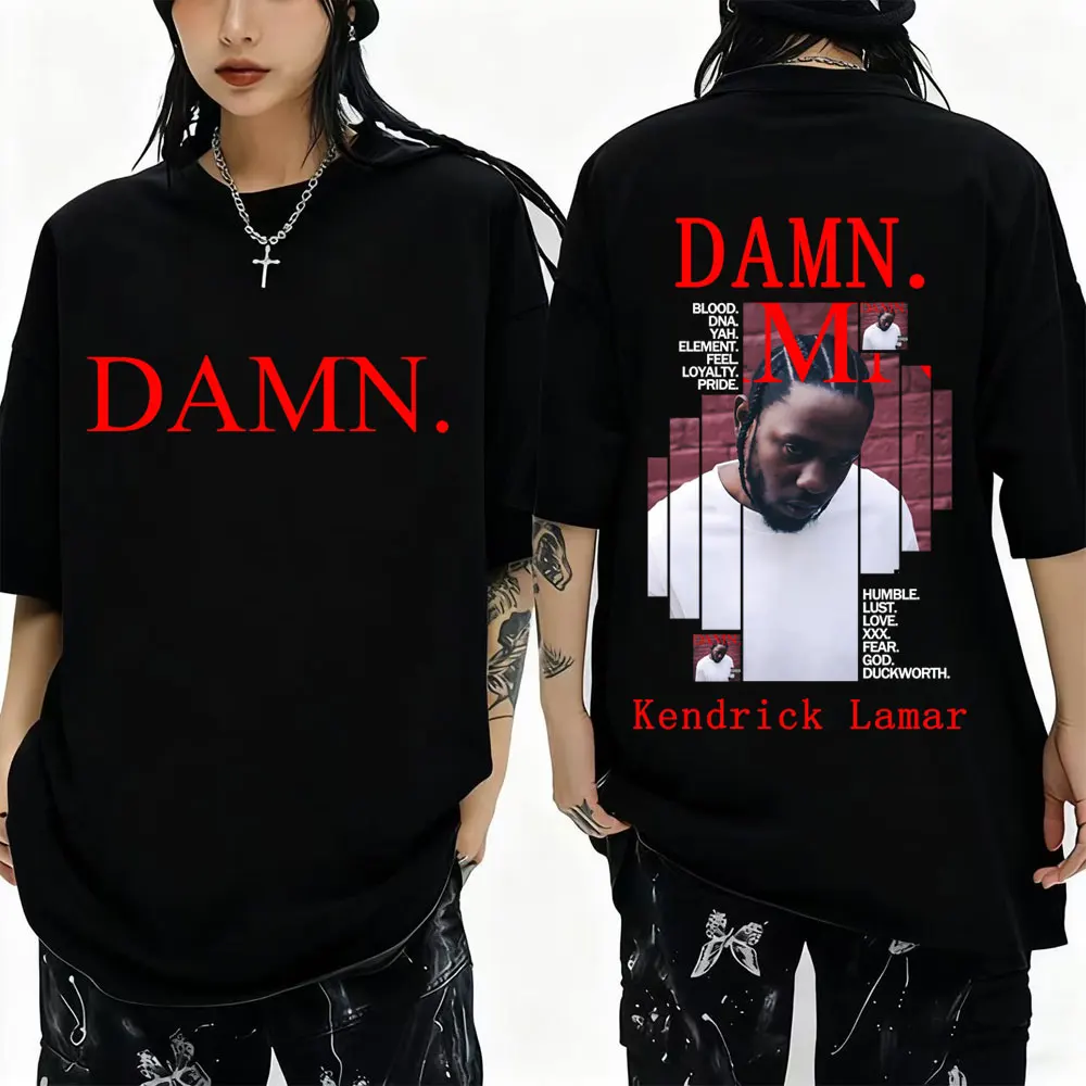 Camisetas gráficas del rapero Kendrick Lamar, ropa para hombres y mujeres, camisetas de gran tamaño de Hip Hop, ropa de calle Vintage a la moda para hombres