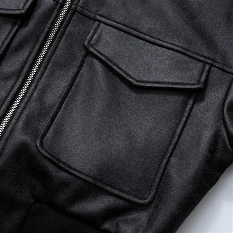 2024 new fall new women\'s short imitation leather bomber jacket Leather jacket for women