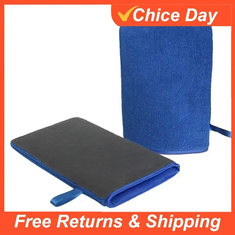 Fine Grade Magic Clay Mitt Car Wash Clay Gloves One Side Clay Bar One Side Microfiber Car Detailing Tool before Polishing