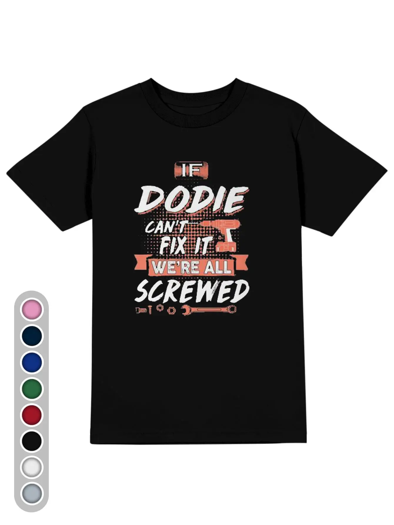 Funny Men's Black Graphic T-Shirt Repair Tools Drill Wrench Screwdriver Mechanic Saying Bold Letter Print 100% Cotton Heavyweight Short Sleeve Casual Streetwear Tee
