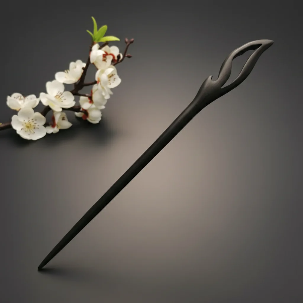 Handmade Ebony Wooden Hair Sticks Vintage Carved Design Hairpin Simple Updo Styling For Women Chinese Hanfu Hair Accessories view 3