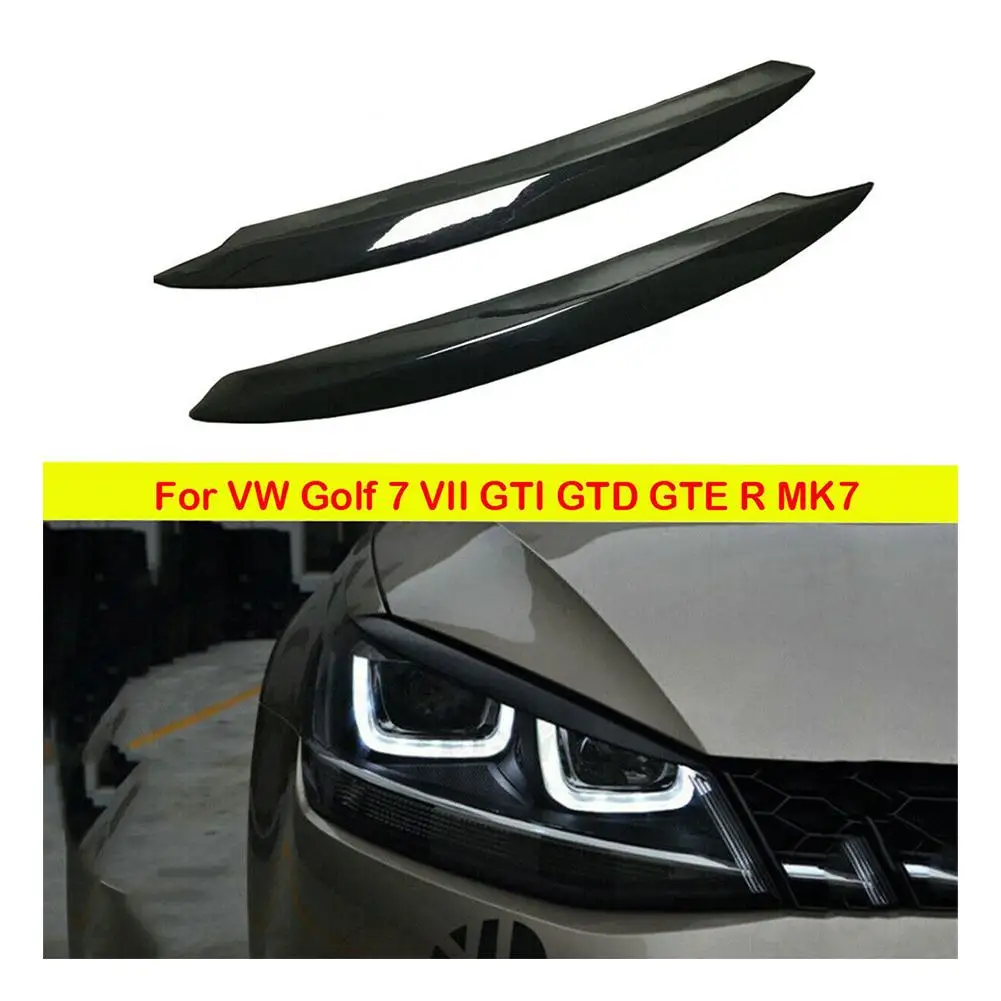 Glossy Black Car Head Light Lamp Eyebrow Eyelid Cover Trim For VW Scirocco 2009 2010 2011 2012 2013 2014 2015 2016 2017