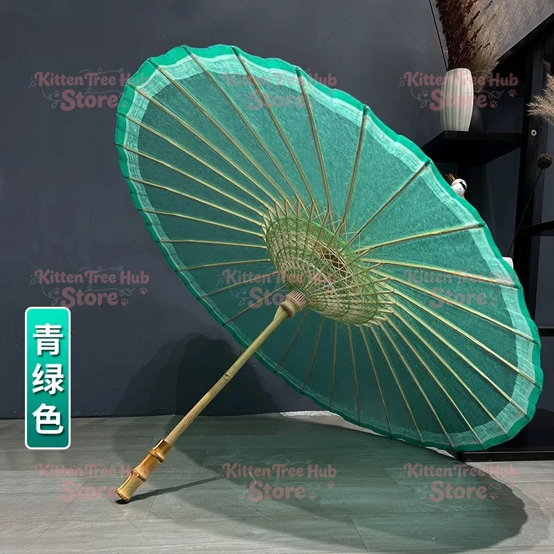 Plain Handmade Oil Paper Umbrella Rainproof Sunscreen Chinese Style  Decor Parasol