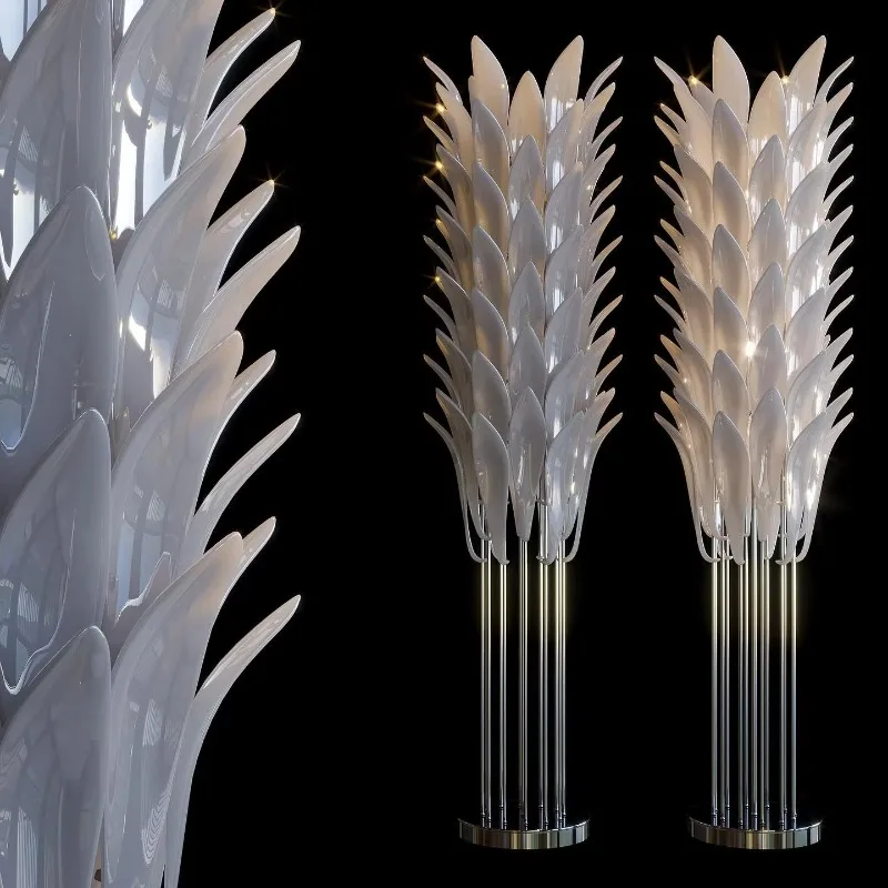 Modern Metal Ceramic Floor Lighting Nordic White Glass Crystal Custom Home Decoration Floor Lamp