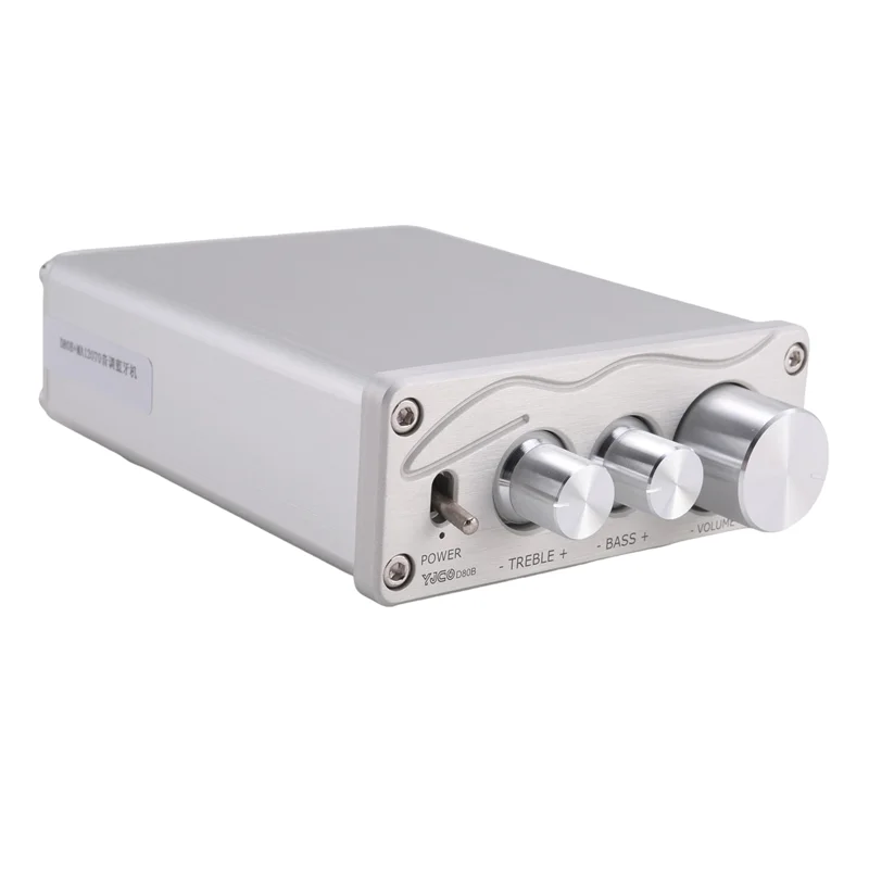 เครื่องขยายเสียงไฮไฟ MA12070 80Wx2 Bluetooth 5.0 สเตอริโอเครื่องขยายเสียงสําหรับโฮมเธียเตอร์คาราโอเกะ Amplifiy-เงินทนทาน