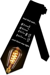 Bulb Pattern Science Ties Mens Funny Equation Necktie and Gog Said Tie Print Men Accessories
