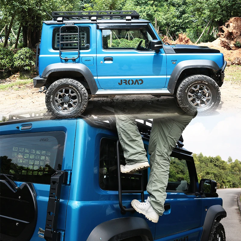 Aluminum Alloy Rear Window Extension Side Ladder Climbing Ladder 4x4 Offroad Fit for 2019-2023 New Suzuki Jimny Jb74 JB64