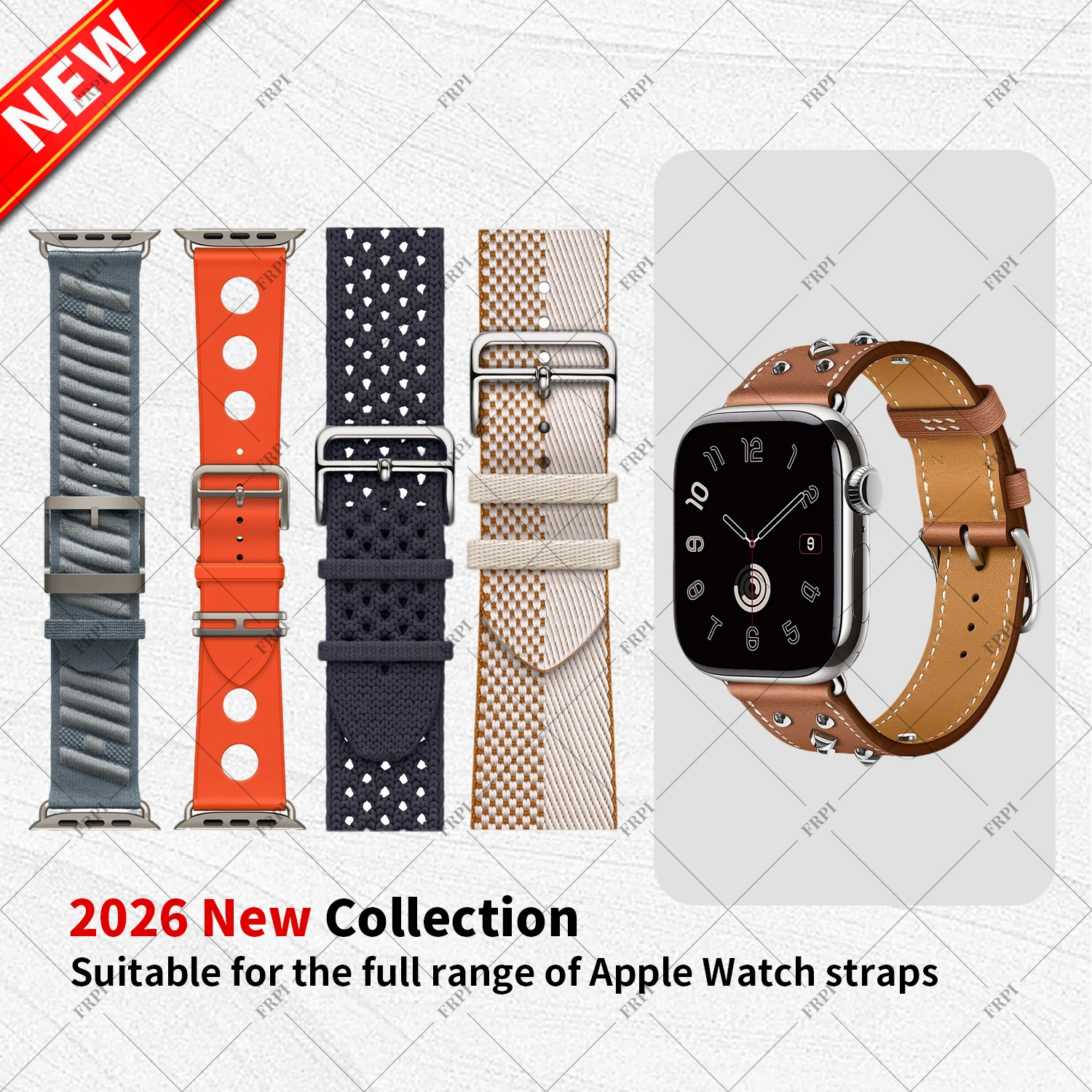 

Новый ремешок Scub'H Diving En Mer Néo Tricot Toile H Double Jeu Kilim Single Tour Twill Jump Attelage для Apple Watch Series 11 42 мм (2026 год)