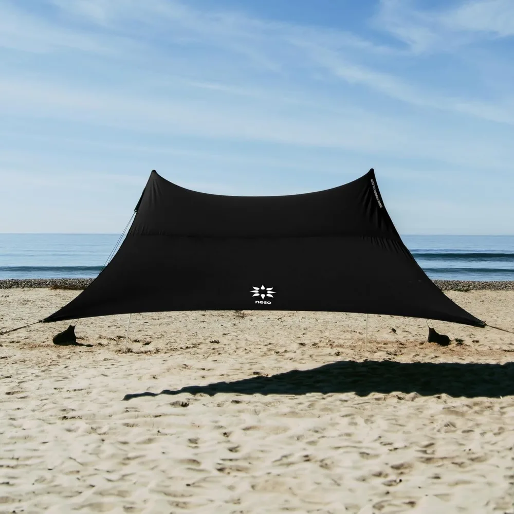 Tienda de playa portátil: ideal para disfrutar de la familia y sus amigos - UPF 50+, resistente al agua y liviana - Negro, 11' x 11'