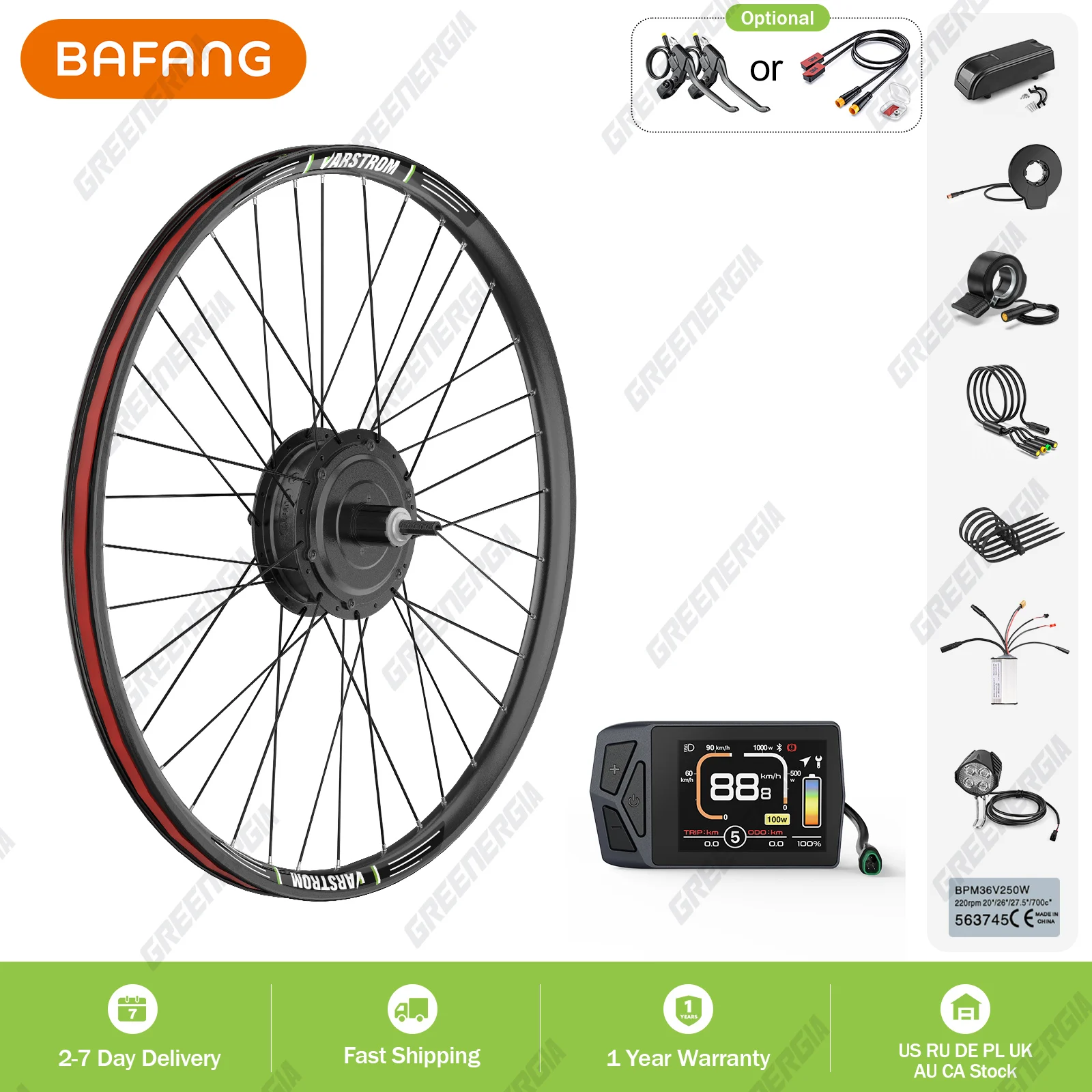 

Bafang 500W EBike Kit Rear Drive Wheel Hub Motor Electric Bike Brushless Motor Bicycle Conversion Kit 20Ah 17.5Ah 13Ah Battery
