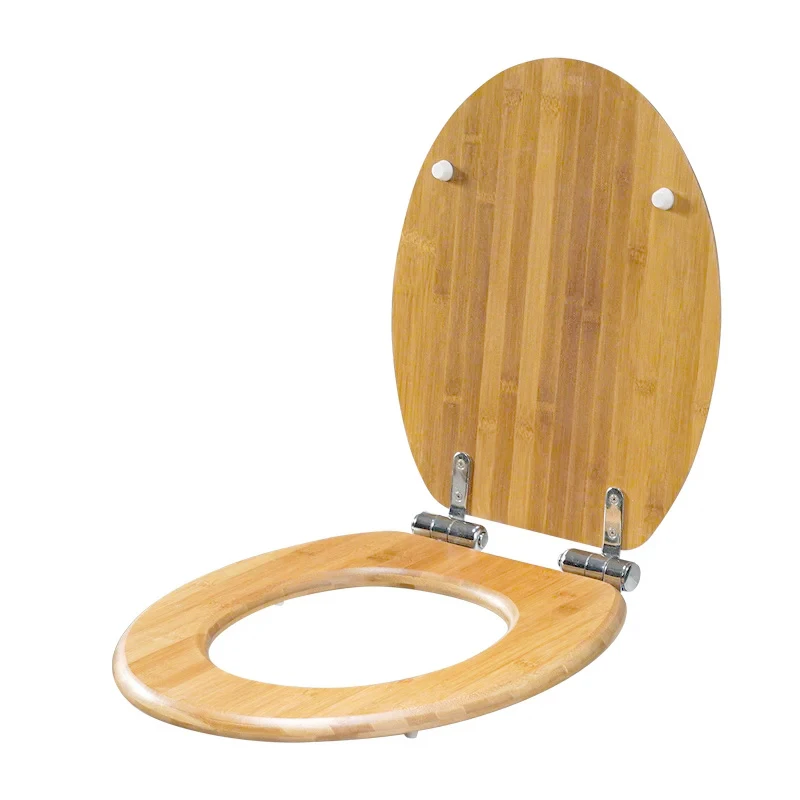 

Universal Buffer Toilet Seat Cover Household Thickened Bamboo Solid Wood Toilet Cover Quick Release Buffer Mute Toilet Cover