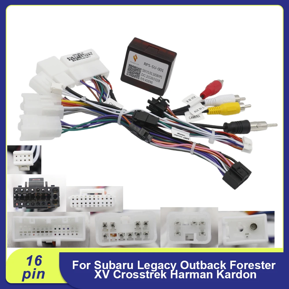 CANBUS Decoder 16 Pin For Subaru Forester Outback Legacy XV Crosstrek Harman Kardon Radio Wiring Harness Adapter