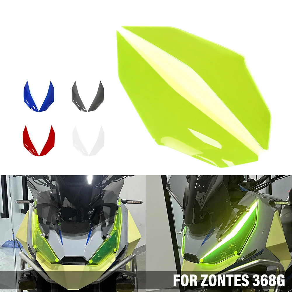 For ZONTES 368G 368 G Motorcycle Front Lamp Headlight Guard Len Cover Protector Head Light Lamp Screen Acrylic Shell Accessories