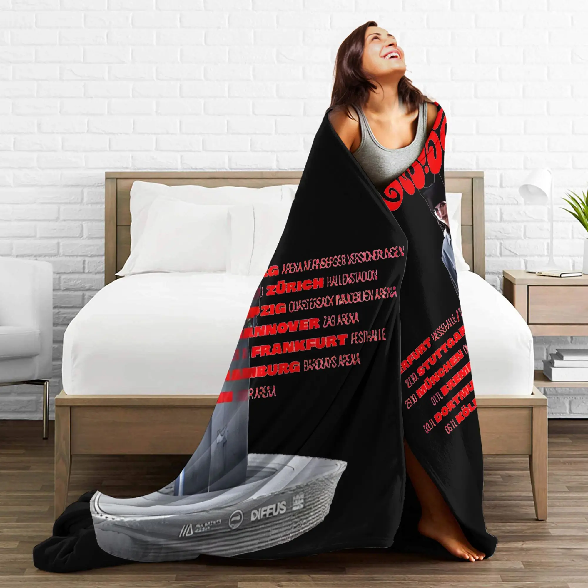 سوبر الدافئة بطانية صبي فتاة الزخرفية نينا تشوبا الموسيقى المغني رمي بطانية الفانيلا المفرش في الهواء الطلق الشارع أريكة غطاء سرير