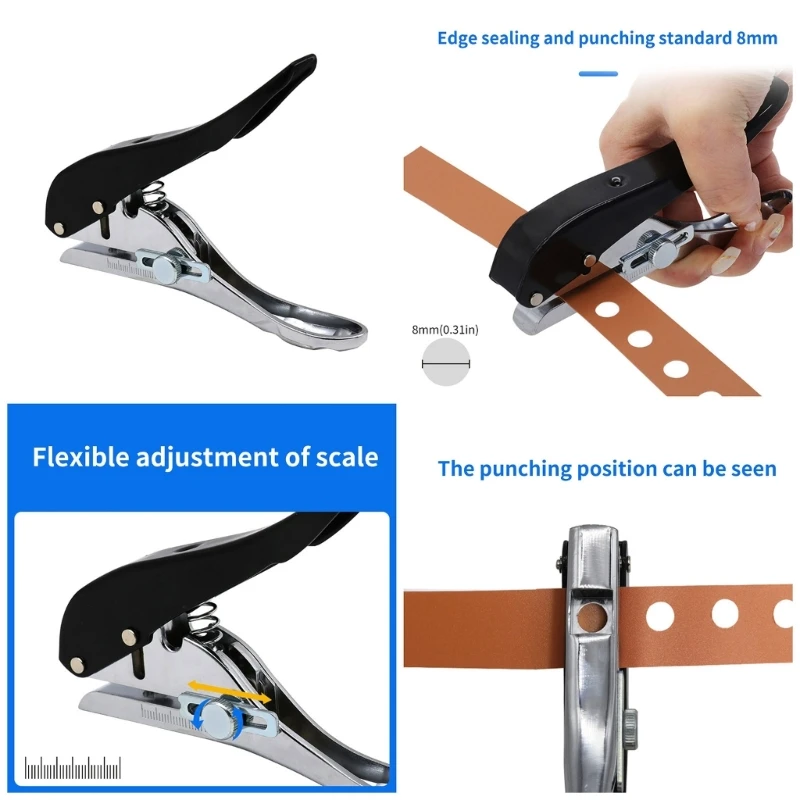 Heavy Duty Round Hole Puncher, 8mm 5/16Inch Single Hole for Card PVC Sheet