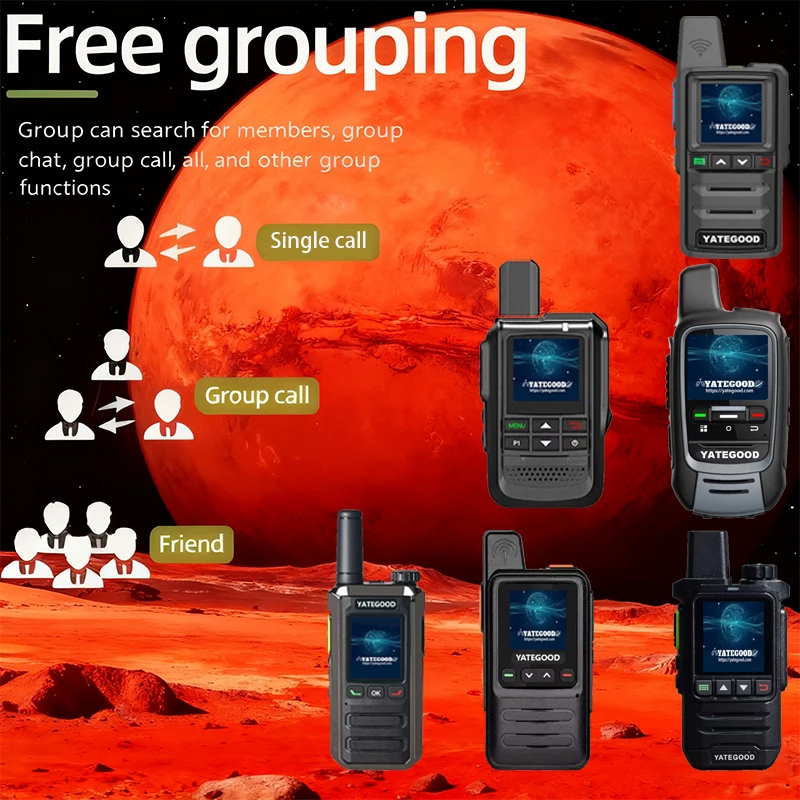 YATEGOOD G300 POC Walkie Talkie Sem limite de distância Intercom Long standby Portátil Mais de 5000KM 4G 5G