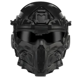 Tactical Full-covered Helmet Paintball Airsoft Cs Games Helmets with Communication Headset Shooting Hunting Head Protector