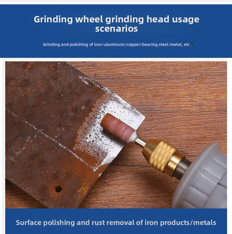 Flint Red Corundum Grind Wheel Grinding Head 2.35/3 Mm Handle Diamond Grinding Wheel Metal Mold Polishing Electric Grinding Head