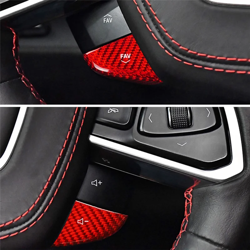

High Quality For Corvette C8 2020-2022 Car Steering Wheel Panel Cover Real Hard Carbon Fiber Sticker Interior Trim Acc