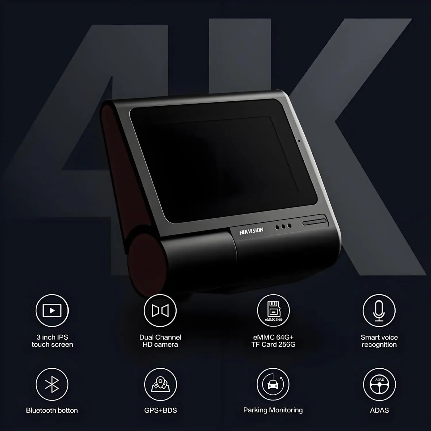 

For G2PRO Dashcam 102 Angle 4K + 1080P STARVIS Sensor ADAS+GPS Night Vision 5GHz Wi-Fi Parking Monitoring WiFi App