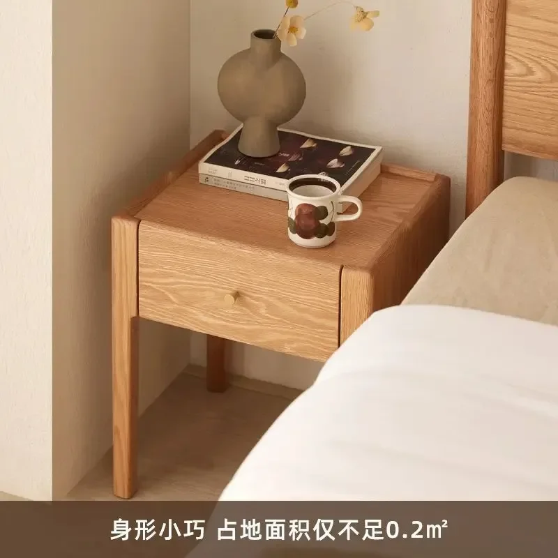 Original element all solid wood bedside Nordic simple bedroom small cabinet log color storage cabinet