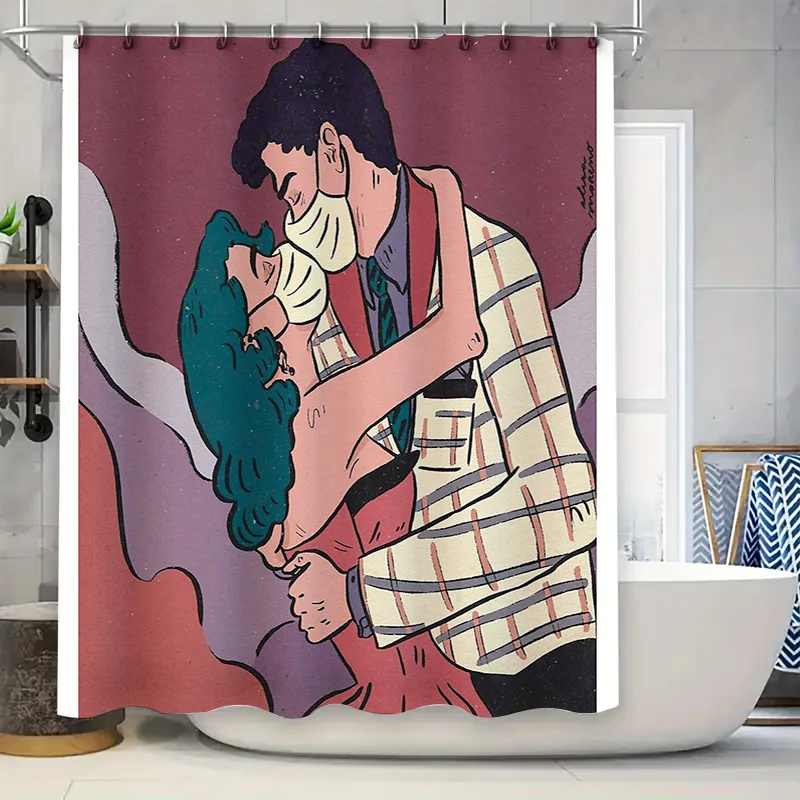 

Винтажная готическая занавеска для душа с цветочным принтом, темная академия, эстетический декор для ванной комнаты, водонепроницаемый тканевый фон, гобелен