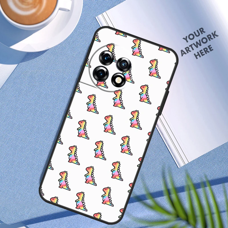 Fun Dinosaur Pattern Dino Case For OnePlus Nord N200 N100 Nord 3 2T CE 2 Lite OnePlus 12 11 10 Pro 10T 10R 12R Cover image 5