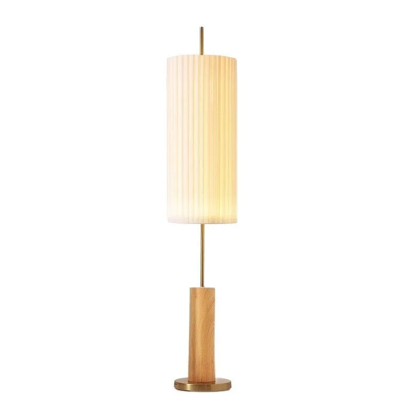 New Chinese floor lamp, Nordic living room, bedroom, tea room, bedside pleated ambient lamp