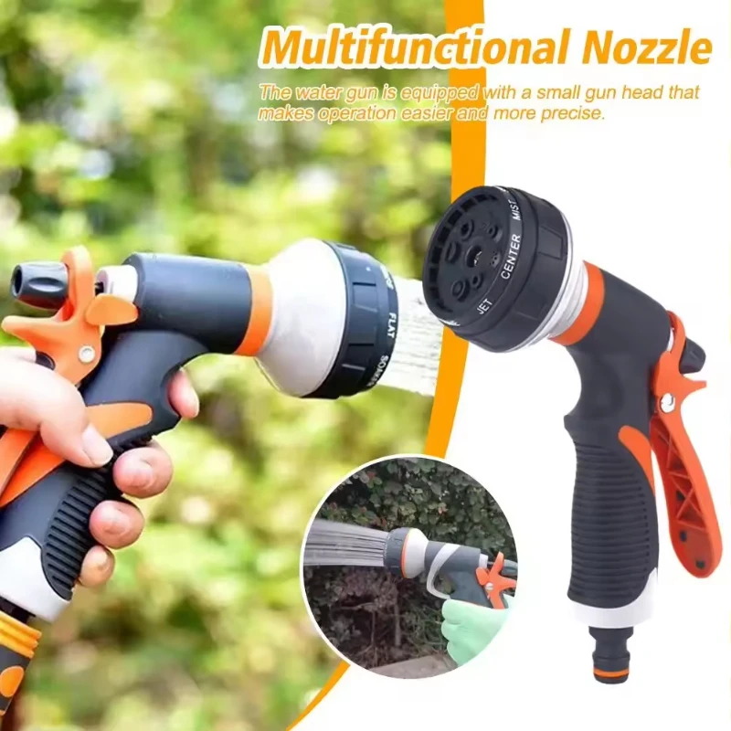Watering Gun Garden 8 Modes High Pressure Sprayer Adjustable Irrigation Watering Nozzle for Plant Lawn Yard Watering Sprinkler