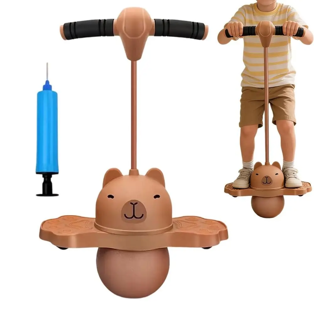 

Thicken Capibara Jumping Ball Toys Increase High Inflatable Outdoor Bouncing Ball Light Up Adjustable Grip Kids' Bouncy Ball