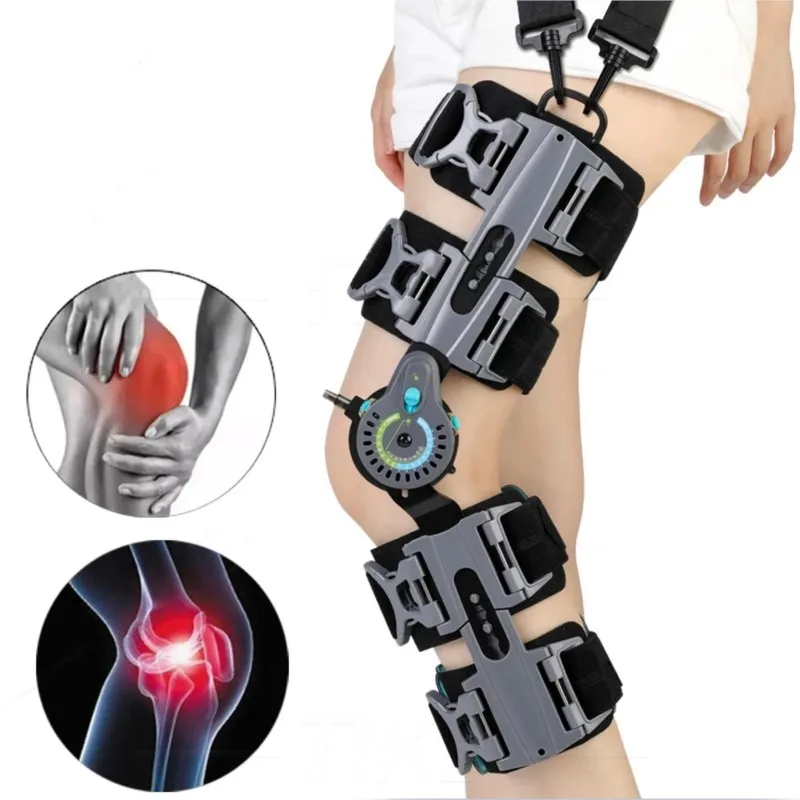 

Adjustable Hinged Knee Brace ROM Knee Immobilizer Brace Leg Braces Orthopedic Patella Orthosis For Postoperative Recovery