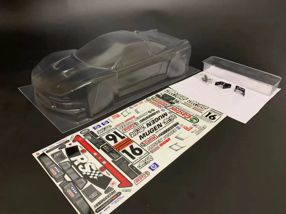 TM103 1/10 Mini NSX Clear Lexan body W/Rear Wing for 210mm Wheelbase RC Drift Chassis Tamiya M-Chassis Carten M210