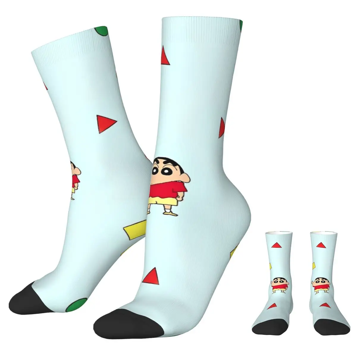 Crazy Design Crayon Shin-chan Cute Bedgown Football Socks Japanese Anime Polyester Long Socks for Unisex