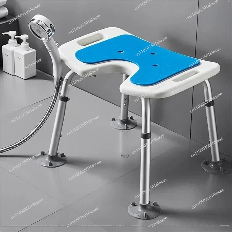 Bathroom Stool for Elderly Pregnant Women Thickened Plastic Stool Non-slip Bath Chair Height Adjustable Aluminum Alloy Stool L