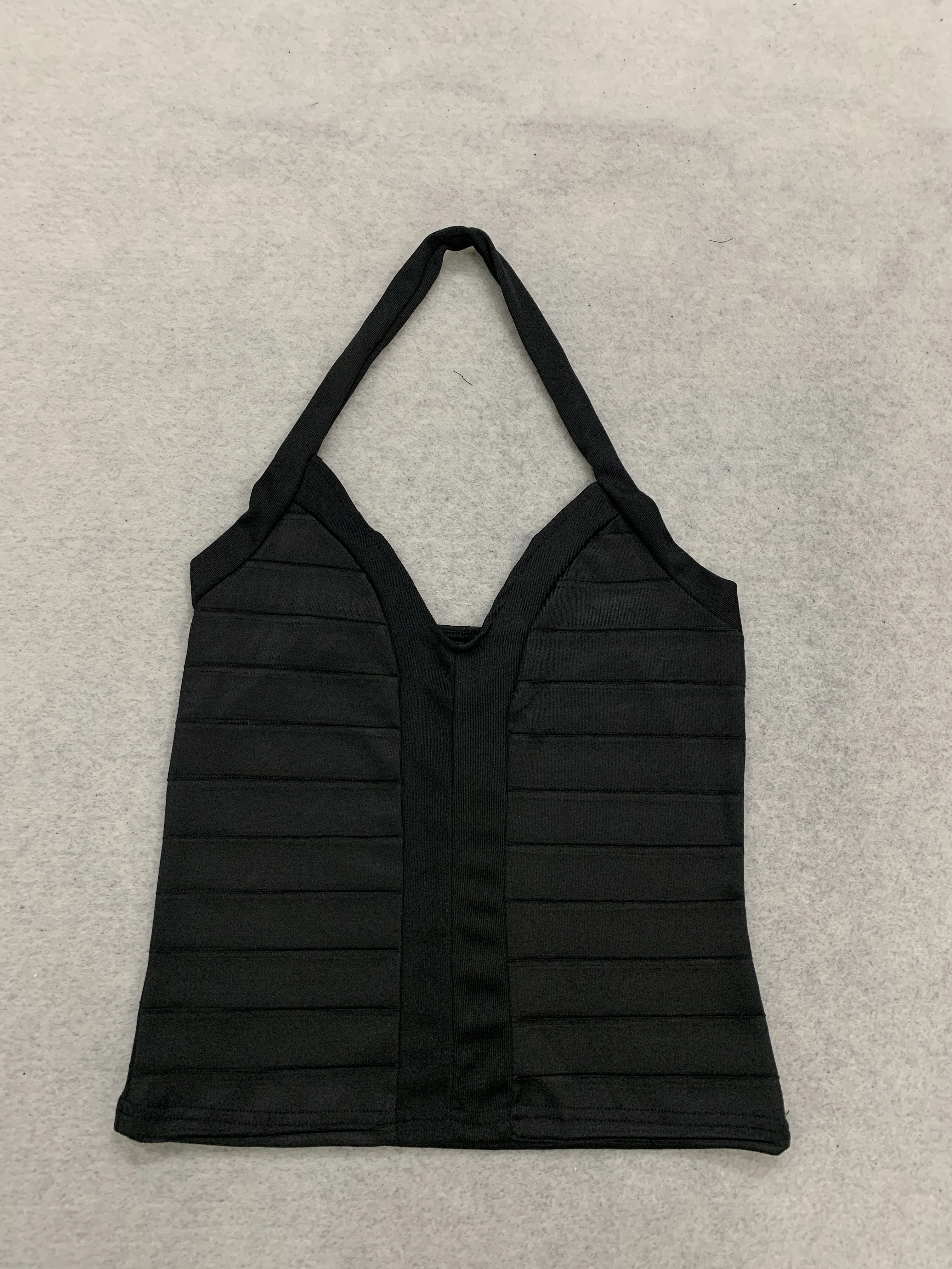Damen Neckholder-Crop-Top mit V-Ausschnitt, Bandage-Design, ärmellos, figurbetont, für Nachtclub-Partys, als Camisole für den täglichen Streetwear-Look – Detail 6