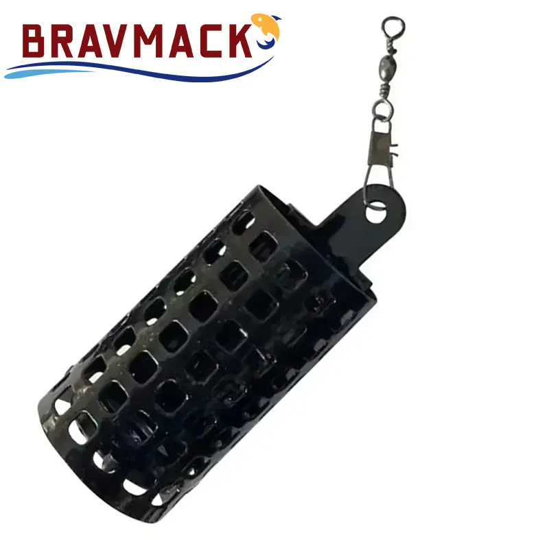 10pcs New Round Square Fishing Feeder Cage Fishing Tackle Fishings Lure Cage Portable Stainless Steel Trap Bait Basket image 5